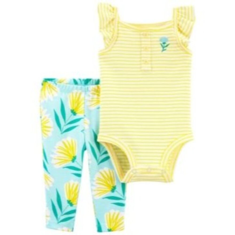 Carter S Baby Girls Floral Bodysuit Pant Set Newborn